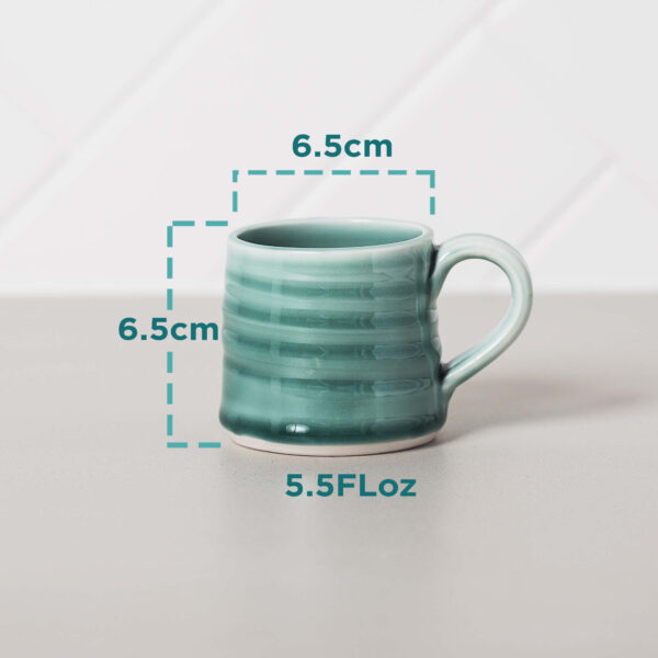 Aquamarine Turquoise Espresso Measurements Mud Ireland Handcrafted Irish Pottery Ceramics