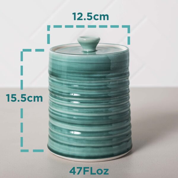 Aquamarine Turquoise Storage Jar Measurements Mud Ireland Handcrafted Irish Pottery Ceramics