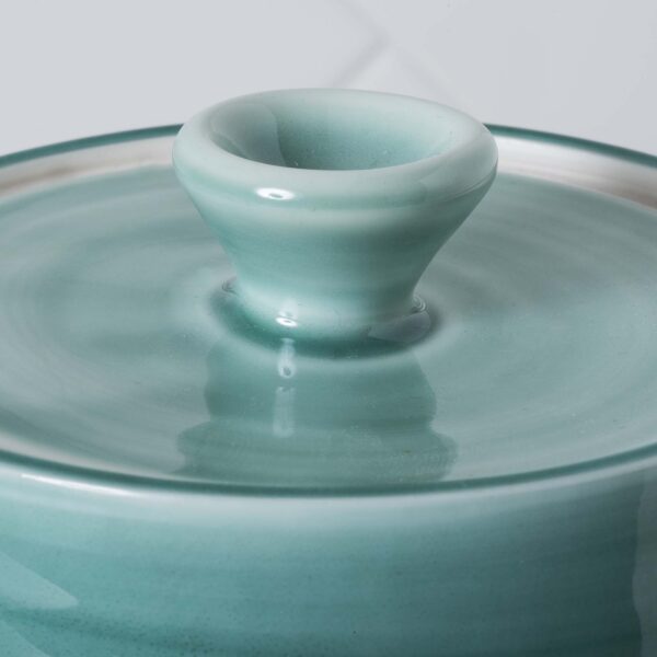 Aquamarine Lid Feature Mud Ireland Handcrafted Irish Pottery Ceramics