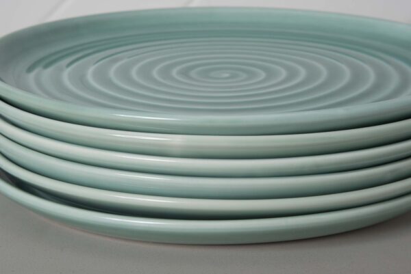 Aquamarine Turquoise Dinner Plate Texture Mud Ireland Handcrafted Irish Pottery Ceramics