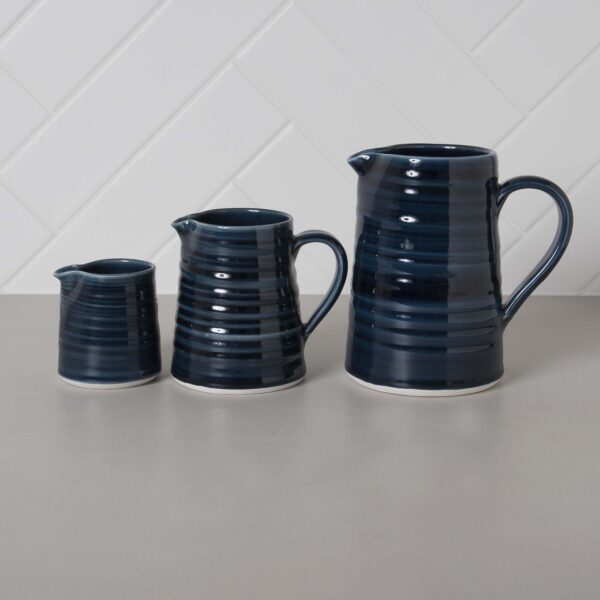 Midnight Navy Jug Comparison Mud Ireland Handcrafted Irish Pottery Ceramics