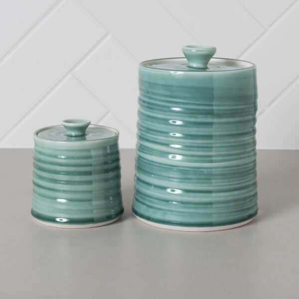 Aquamarine Storage Jar Comparison Mud Ireland Handcrafted Irish Pottery Ceramics