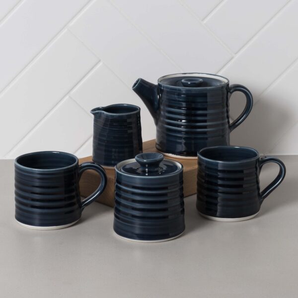 Midnight Navy Tea for Two Set Mud Ireland Handcrafted Irish Pottery and Ceramics