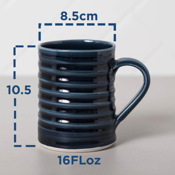 Midnight Navy Large Mug Measurements Mud Ireland Handcrafted Irish Pottery Ceramics