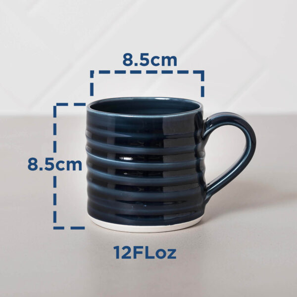 Midnight Navy Mug Measurements Nimbus Mug Mud Ireland Handcrafted Irish Pottery Ceramics