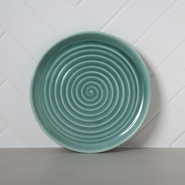 Aquamarine Turquoise Pizza Platter Mud Ireland Handcrafted Irish Pottery Ceramics