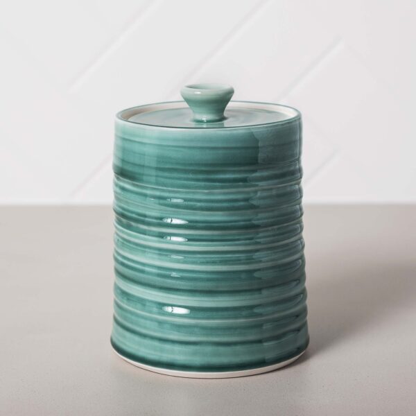 Aquamarine Turquoise Storage Jar Mud Ireland Handcrafted Irish Pottery Ceramics