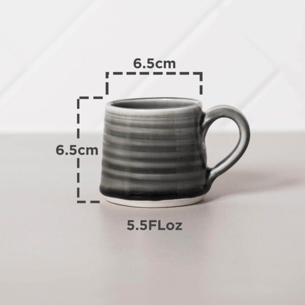 Nimbus Grey Espresso Cup Measurements Mud Ireland Handcrafted Irish Pottery Ceramics