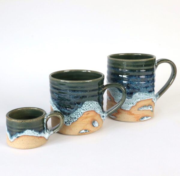 Wild Atlantic Way Handcrafted Pottery Mud Ireland Irish Ceramic cup trio