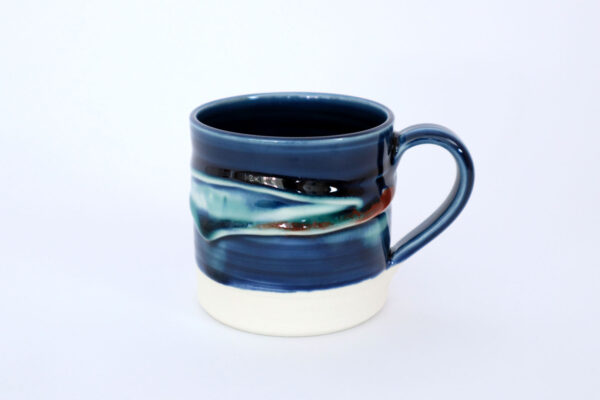 Northern Lights Mug with coloured accents 2 Mud Ireland Pottery Irish Insipiration clay porcelain handmade