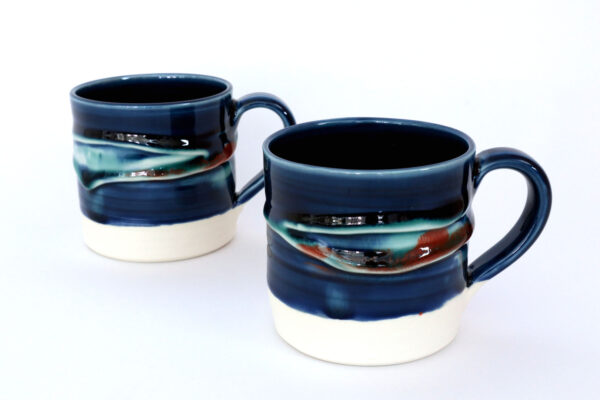 Northern Lights Mug with coloured accents 3 Mud Ireland Pottery Irish Insipiration clay porcelain handmade