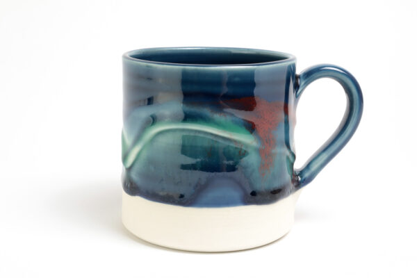 Northern Lights Coloured Accents Mug Web Mud Ireland Pottery Irish ceramics handmade art clay nature Northern Lights Aurora