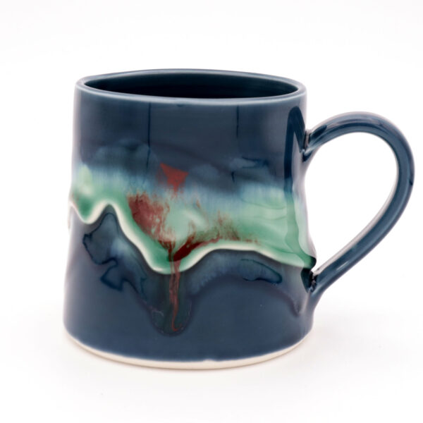 Mud Ireland Pottery Northern Lights Mug Handmade Handcrafted Porcelain Pottery Wheel