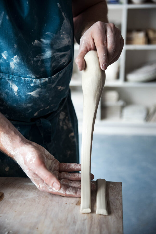 Mud Ireland Pottery Night Class Northern Ireland Ceramics workshop course pulling handle